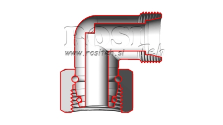 HIDRAVLIČNO KOLENO 90° L-18 Z VRTLJIVO MATICO M26x1,5