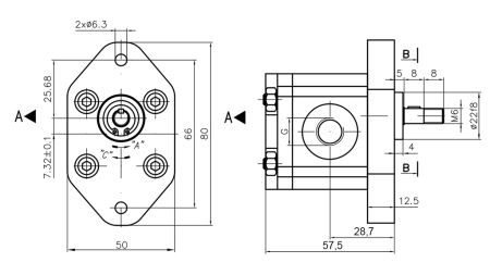 POMPE HYDRAULIQUE 00A0.5X032 GR.0 - 0,5cc - GAUCHE