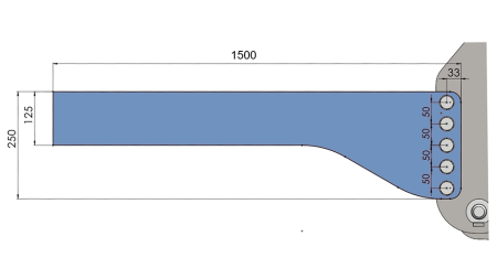 UNIVERSELLE MONTAGEKONSOLE FÜR TRAKTOR-FRONTHYDRAULIK CAT. 2 & CAT. 3 (1500 mm)