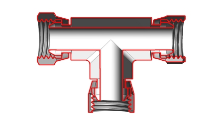 HYDRAULISCHES T-STÜCK SCHWENKMUTTER BSP 3/4