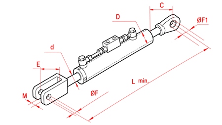 SEITLICHE HUBSTREBENVERSTELLUNG  - CASE-IH 90/45min.720 tip (2) fi 28/32