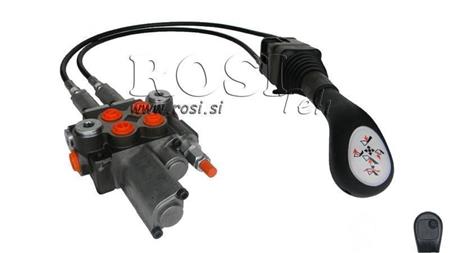JOYSTICK 1x TASTE MIT ROLLE 2 m UND HYDRAULIKVENTIL 2xP40 l. SCHWEBEND