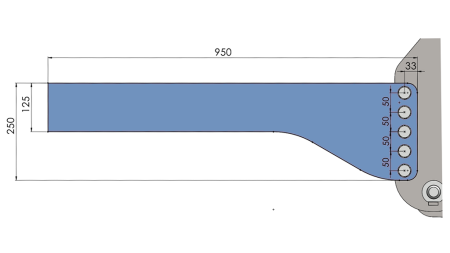 UNIVERSELLE MONTAGEKONSOLE FÜR TRAKTOR-FRONTHYDRAULIK CAT. 2 & CAT. 3 (950 mm)