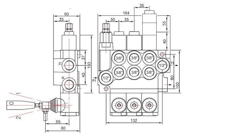 HYDRAULIKVENTIL 3xP40 FLOATING