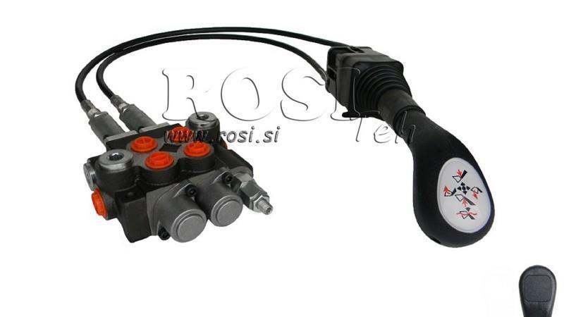 JOYSTICK OHNE TASTE MIT ROLLE 1,5 m UND HYDRAULIKVENTIL 2xP40 l.