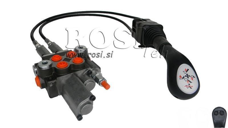 JOYSTICK 2x TASTE MIT ROLLE 2.5 m UND HYDRAULIKVENTIL 2xP40 l. SCHWIMMENDE