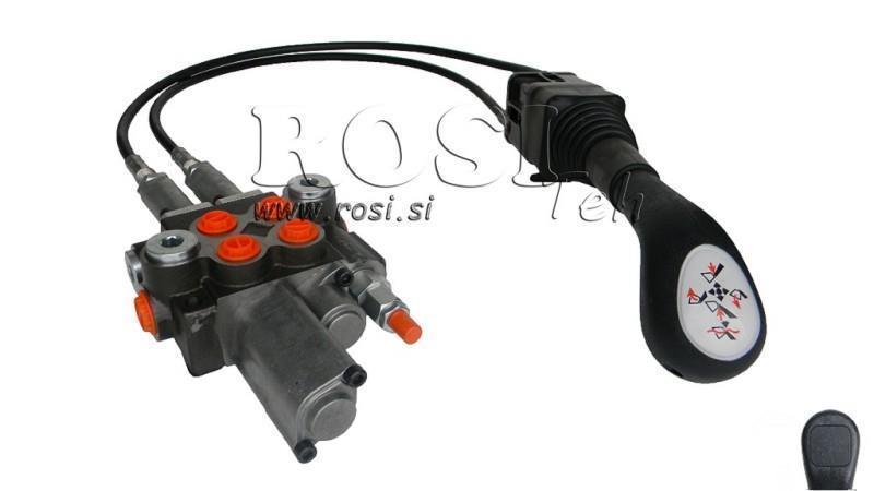 JOYSTICK OHNE TASTE MIT ROLLE 2.5 m UND HYDRAULIKVENTIL 2xP40 l. SCHWIMMENDE