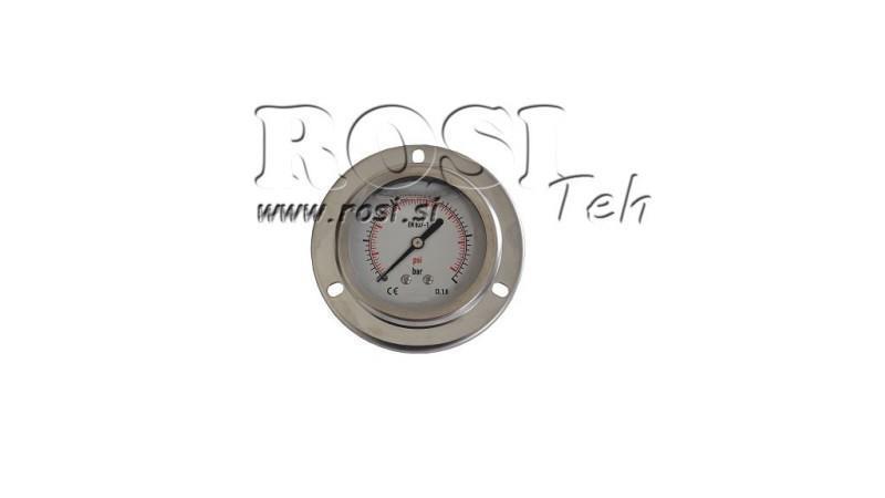 MANOMETER DN63 HINTEN 0 - 25 BAR - 1/4