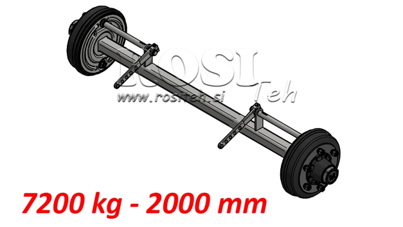 ACHSE FÜR ANHÄNGER 7200 KG MIT BREMSE (2000 MM)