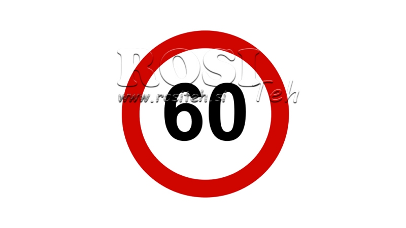 GESCHWINDIGKEITSBESCHRÄNKUNG AUFKLEBER 60 km/h