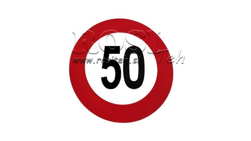 GESCHWINDIGKEITSBEGRENZUNG AUFKLEBER 50km/h