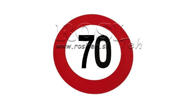 GESCHWINDIGKEITSBEGRENZUNG AUFKLEBER 70km/h
