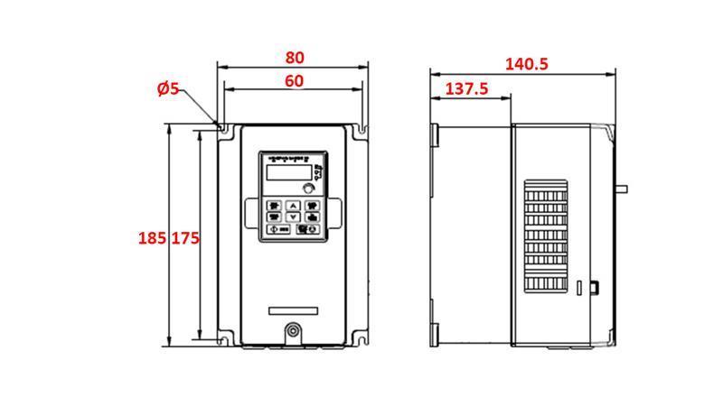 FREQUENZUMWANDLER-INVERSER 3Phasen 2.2kW GD20-2R2G-4-EU