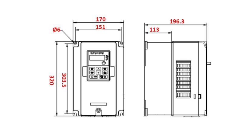 FREQUENZUMWANDLER-INVERSER 3Phasen 15kW GD20-015G-4-EU