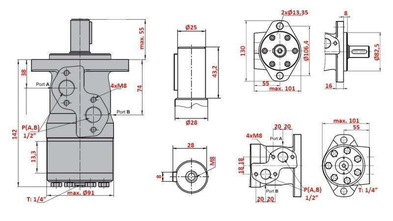 HYDRAULIKMOTOR MP 100
