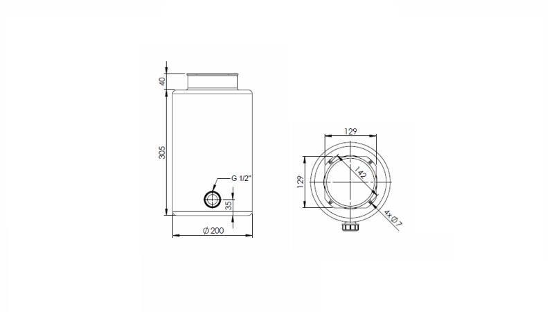 METALLRESERVOIR ROLL PP 10 LITER HORIZONTAL-VERTIKAL-Dimensionen
