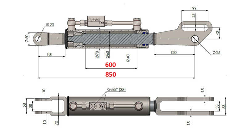 2TON. HYDRAULINEN SIVULINKKIKOUKKU 60/40-250 (600MM-850MM)