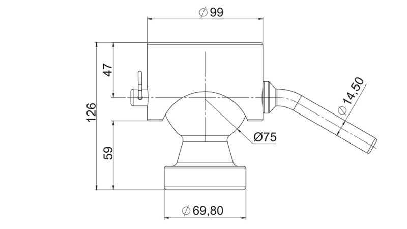 DREISEITIGER KIPPBALL FÜR CHASSIS FI75 eco