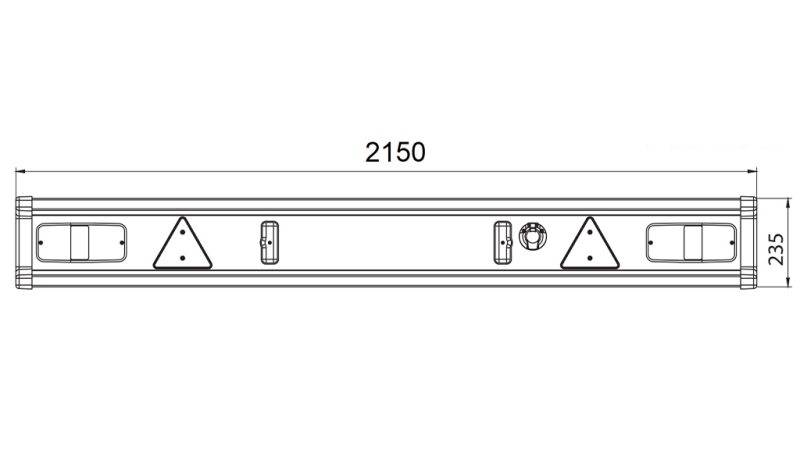 PERÄVAUNUN PUSKURI TÜV-MALLI VALOILLA 2150mm