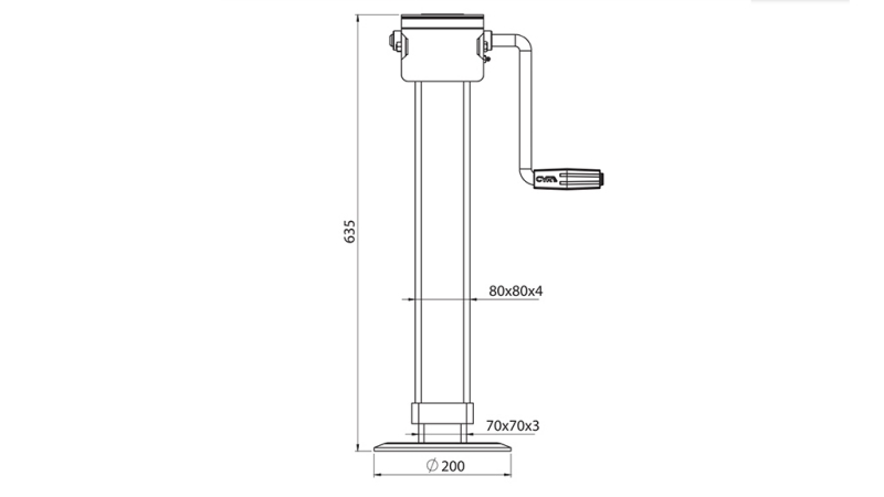 GECUTTETE UNTERSTÜTZUNGSBEIN 380mm - 4.000kg