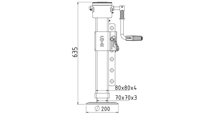 VERSTELLBARE SCHRAUBENSTÜTZE 380mm - 4.000kg