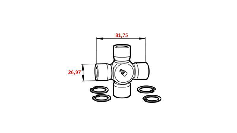 KREUZ F-26,97X81,75 FÜR ECO KARDAN 910mm 30-75PS UND 890mm 30-75PS