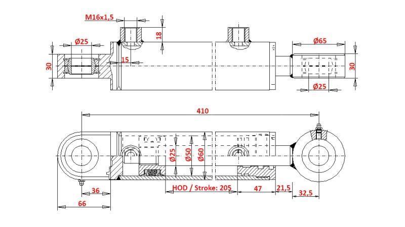 HIDRAVLIČNI VOLANSKI CILINDER ZETOR 7245
