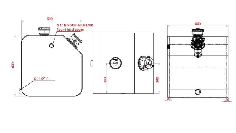 METALLI TANKKIKANSI 250 Lit 600x600x800mm