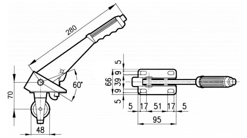 ZIEHGRIFF L280 MIT ROLLE FI48mm