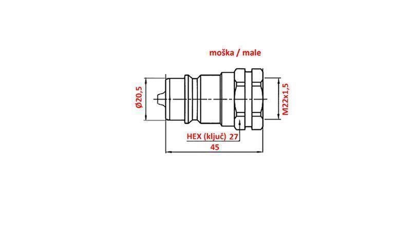 NOPEA LIITIN TRAKTORI UROS M22x1.5