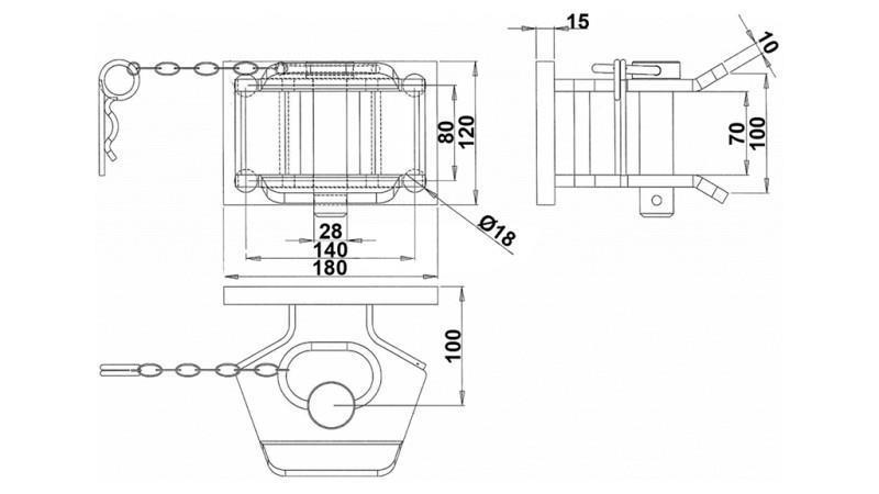 ASENNUSLIITIN PUOLIKUUN MUOTOINEN KIINTEÄ DGM-806-B