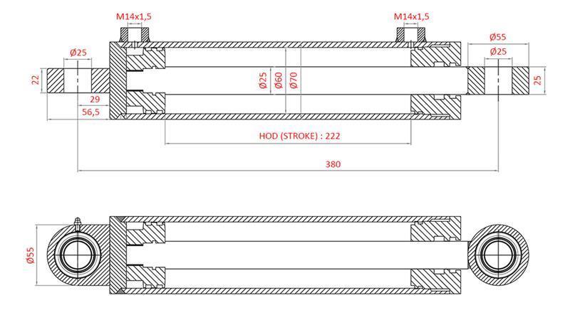 HYDRAULINEN OHJAUSSYLINTERI FIAT-NEW HOLLAND OEM-5134221, 5144124, 5144126, 5143970, 5156718