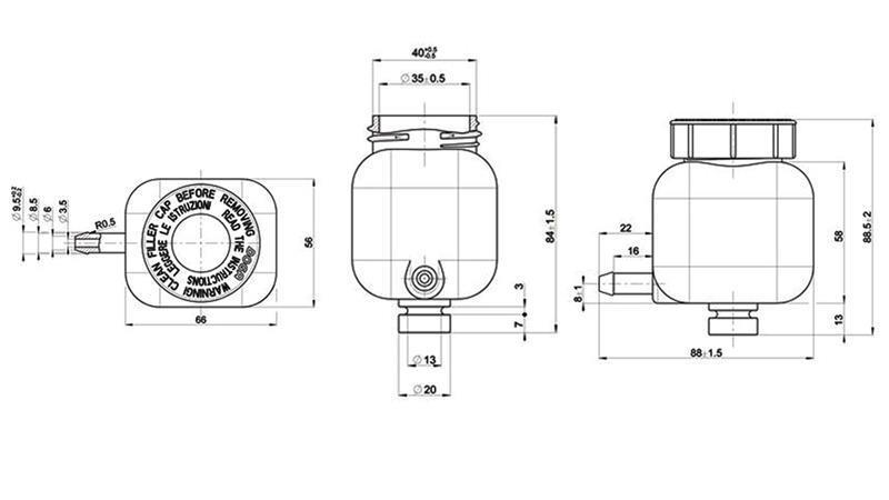 PVC-RESERVOIR FÜR BREMSÖL 0.138 lit