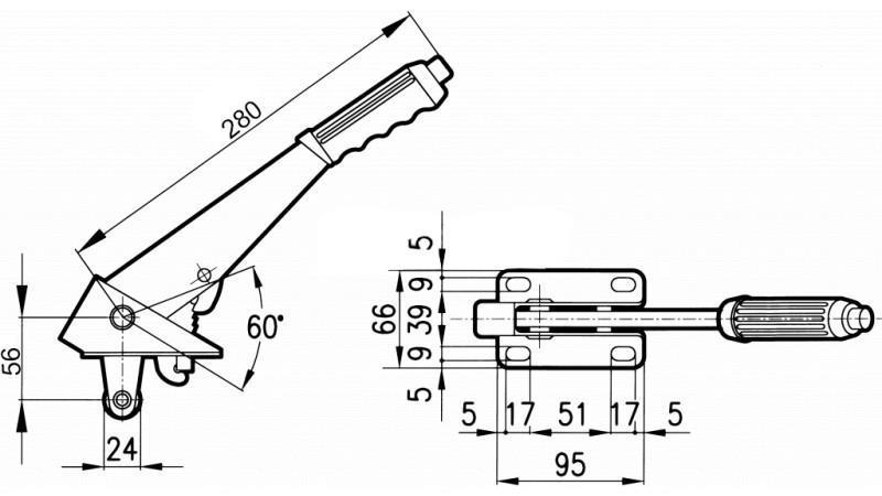 ZIEHGRIFF L280 MIT ROLLE FI24mm