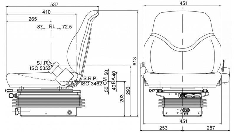 SITZ MIT MECHANISCHER FEDERUNG SC79 AUS STOFF