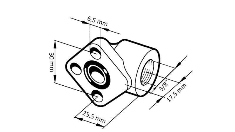 ROHRVERBINDUNG 3/8 - WINKELFLANSCH fi 30