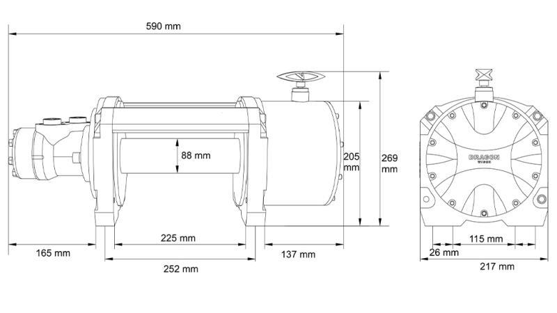 HYDRAULISCHE WINCH DWHI 16000 HD - 7257 kg