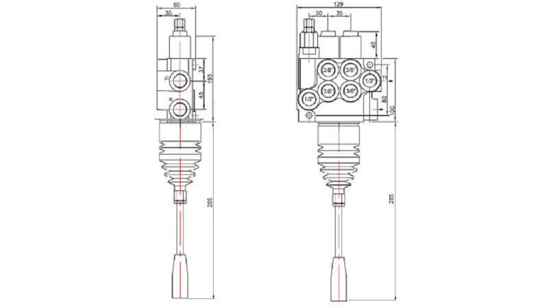 HYD. VENTIL 2xP40 JOYSTICK