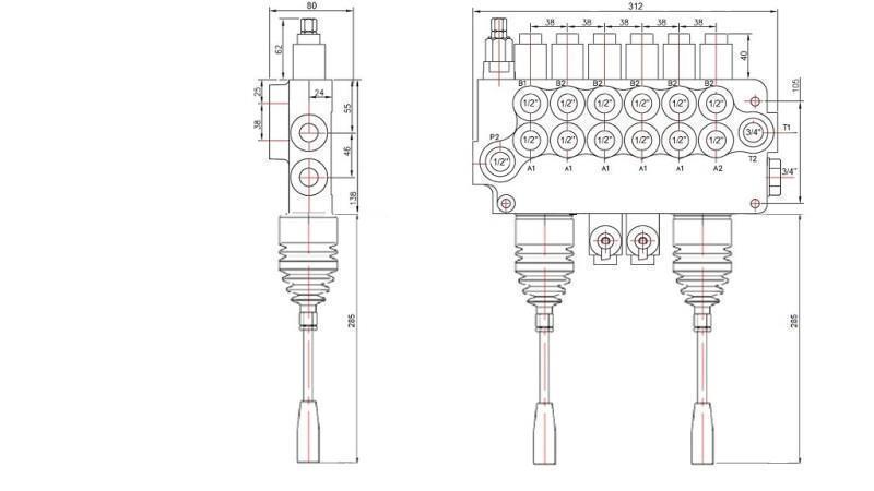 HID. VENTIL 6xP80   2x JOYSTICK