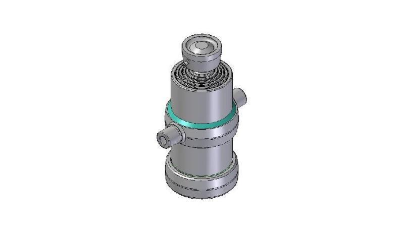 5000S -TELESCOPIC CYLINDER STANDARD/BALL 5 STUFEN HUB 1295 DURCHMESSER 170