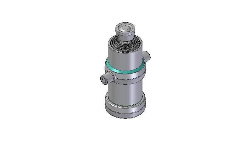 6021S -TELESCOPIC ZYLINDER STANDARD/KUGEL 6 STUFEN HUB 1765 DURCHMESSER 170