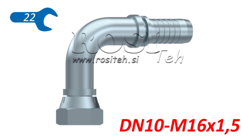 HIDRAVLIČNI PRIKLJUČEK BSP ŽENSKI KOLENO 90° DN10-M16x1,5