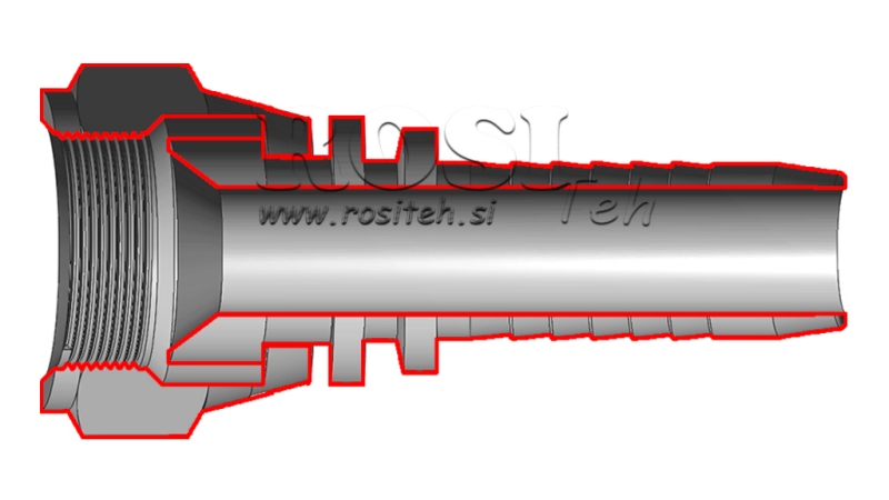 HYDRAULISCHER ANSCHLUSS DKJ JIC74° WEIBLICH DN32-1