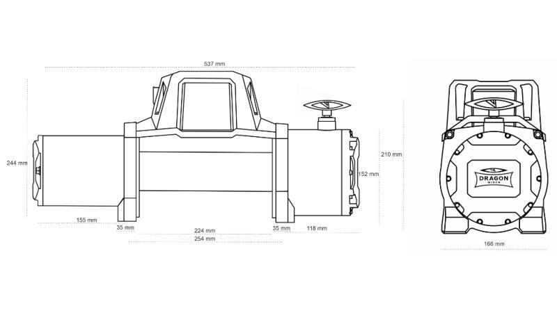 12 V ELEKTRISCHER WINSCH DWM 12000 HD - 5443 kg