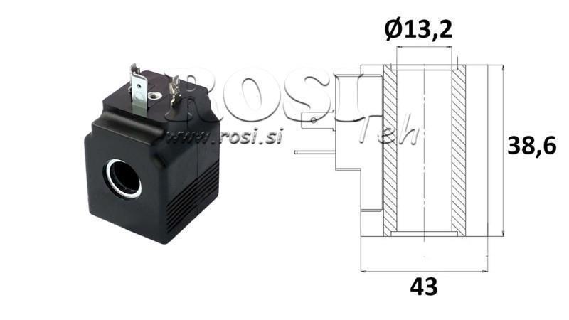 ELEKTROMAGNETTINEN KELA 12V DC - SAE08 - fi 13.2mm-38.6mm 22W IP65