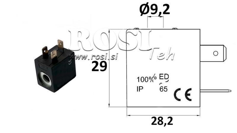 ELEKTROMAGNETTINEN KELA 230VAC VENTTIILILLE - fi 19.2mm-29mm 4W