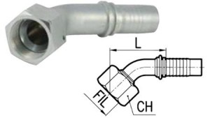 HYDRAULIC-CONNECTION-DKJ-JIC74°-FEMALE-ELBOW-45°