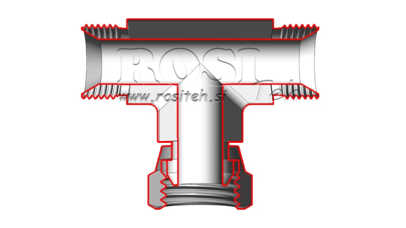 T-STÜCK MIT DREHENDER MUTTER 1/2