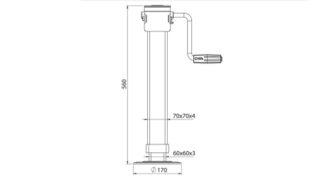GEWINDEUNTERSTÜTZUNG BEIN 300mm - 3.000kg