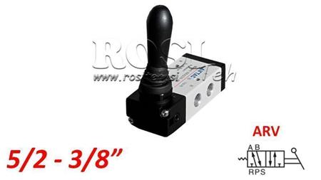 PNEUMATISCHES HANDVENTIL 5/2 3/8 PRT-0852-ARV RÜCKGABE MIT FEDER